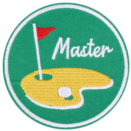 Golf Master Iron On Patch - 3x3 Inch Embroidered Patch for Clothes, Hats, Jeans, Bags, Sports DIY Sew On and Iron On Application