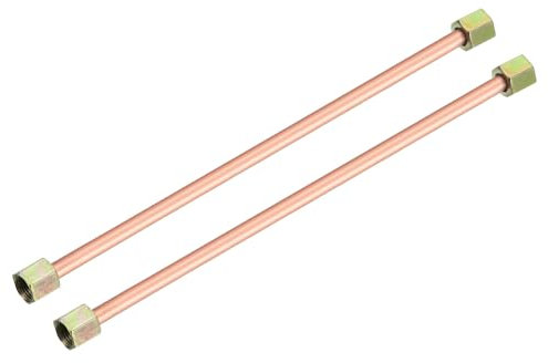 sourcing map 2Pcs Air Compressor Exhaust Tube, 3/8 Thread Dia 8 Length Hex Nut Aluminum Tube Air Tube Compressor Hardware Accessories Replacement Parts(Flared Mouth)