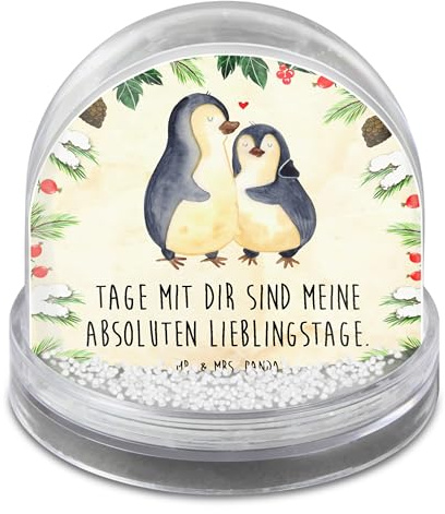 Mr. & Mrs. Panda Schneekugel Weihnachten Pinguin umarmen - Geschenk, Liebe, dekoartikel, Weihnachts, Hochzeitstag, Modern, Hochzeitsgeschenk, Schnee Kugel