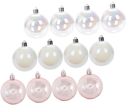Gatuida 12stücke Weihnachtliche Hängende Kugel Ornamente Bunte Transparente Dekoration Für Weihnachtsbaum Party Und Festlichkeiten Transparent