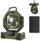 Camping Ventilador Portatil 20000mAh,Gancho Plegable,Traer Pantalla Táctil, Control Remoto, Función de Sincronización, 5 Velocidades de Viento,3 Colores y 3 Marchas LED, Método de Carga Dual USB+Solar