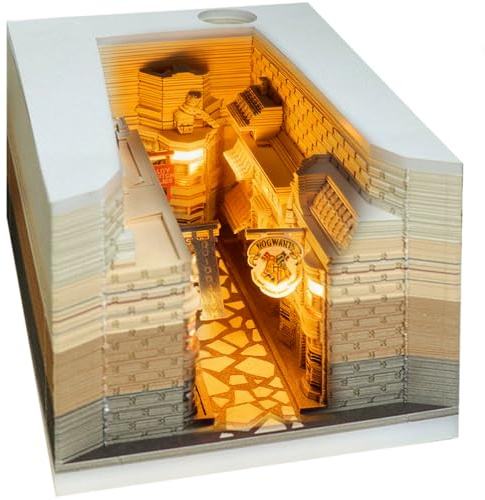 Mineup 3D Kalender 2026, Tischkalender-Notizblock Mit Licht, Kreative 3D Papierskulptur Mit Glasklarem Anzeigebox, DIY Desktop Ornament, DIY Dekoration Geschenk Weihnachten