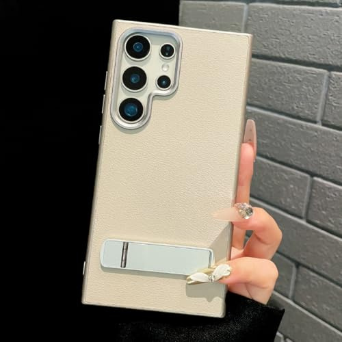 RNOZX Für S25Luxury Matte Leder Fold Stand Holder Handyhülle Stoßfeste Stoßstange Hardcover (Für S25/Weiß)