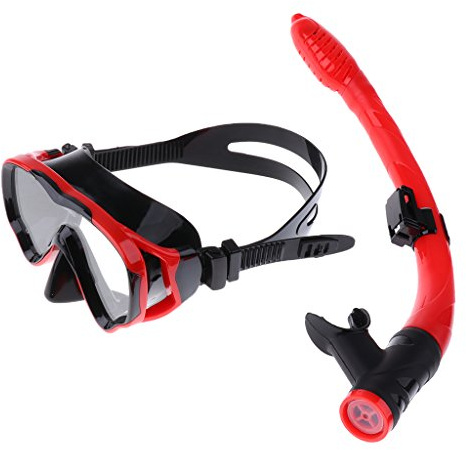 Kinder Taucher-Trainingsmaske & Schnorchel-Set Schwarz und Rot