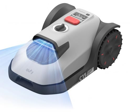 eufy Mähroboter C15, ohne Begrenzungskabel, bis 500m² | TrueVision, ohne RTK, keine Signalprobleme, Auto-Kartierung, igelsicher, intelligente Navigation, präzises Randmähen