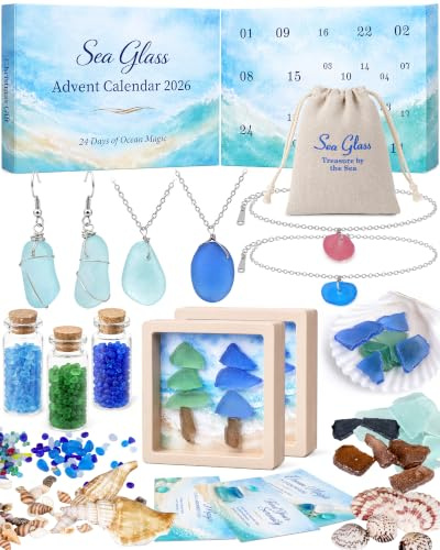 Seeglas Adventskalender 2026 für Frauen, Teenager Mädchen, DIY und Schmuck