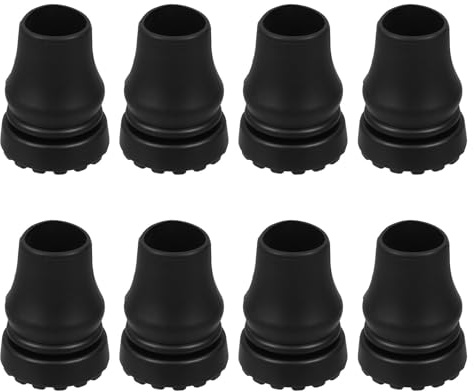 Homoyoyo 8 Puntas de Goma de Repuesto para Caña de 22mm, Cubiertas Antideslizantes Negras, 8 Pcs, para Bastones y Bastones de Senderismo, Uso Diario en Interiores, para Mayores y Adultos