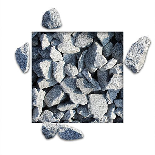 Kieskönig 25 kg Granitsplitt Hellgrau Gartensplitt Ziersplitt Deko Granit Dekoration Splitt Körnung 32/56 mm