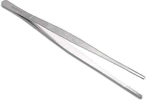 30cm / 12-Inch Long Stainless Steel Food Tongs Straight Tweezers Kitchen Tool