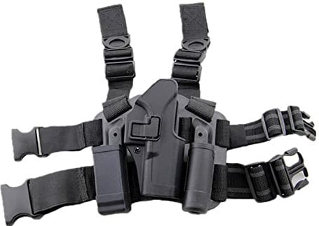 Einstellbare Tactical Airsoft Pistol Drop Bein Holster Tasche Oberschenkel Rechten Bein Holster mit Magazin Taschenlampe Beutel für Glock 17 19 22 23 31 32