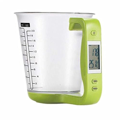 1Pcs Digital kitchen Electronic Measuring Cup Scale Household Jug Scales with LCD Display Temp Measurement 16x12.5x13.5cm (green)