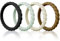 Egnaro Silikon-Ehering für Damen, dünn und stapelbar, geflochtenes Gummi, ungiftig, hautsicher, 31-Black,Cyan,Light Grey,Light Brown,Dark Brown, 3.5-4(15.3mm)