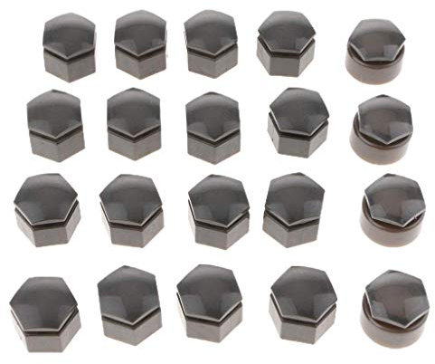 Tenlacum 22 mm Radmutterabdeckungen Radmutterkappen Radmutterkappen Nabenschraubenabdeckung Schutzabdeckung Grau (20 Stück)