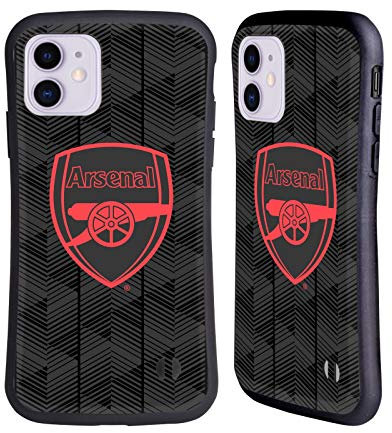 Head Case Designs Officially Licensed Arsenal FC Black Crest and Gunners Logo Hybrid Case Compatible With Apple iPhone 11