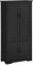 HOMCOM Buffet de Cuisine Armoire de Cuisine contemporaine Multi-rangements 2 placards 3 étagères MDF Panneaux Particules Noir