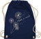 Turnbeutel Rucksack - Sprüche Statement - Pusteblume Flower - Unisize - Navy Blau - beutel mit blumenmuster statements wish stoffbeutel damen floral sprüchen￼ wish. beuteltasche groß blumen