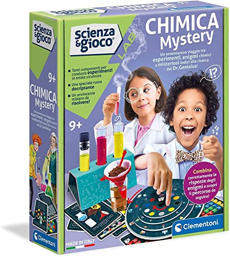 Clementoni Science Lab Mystery, Laboratorio di Chimica, Gioco scientifico (Versione Italiana), Bambini dagli 8 Anni in su, Prodotto in Italia, Multicolore, 19217