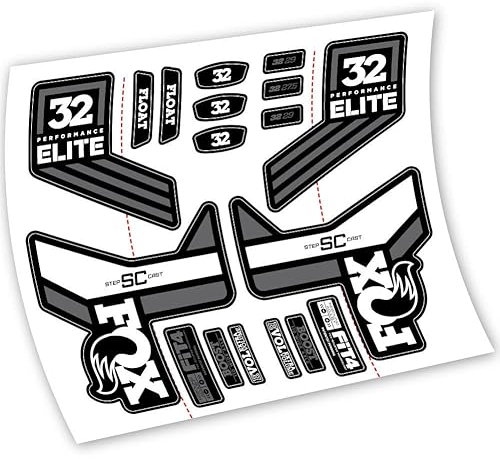 Fox SC 32 Elite Performance 2018 Vinyl-Aufkleber Gabel (WH - Weiß)