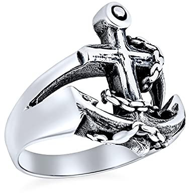 Sie Unisex Tropischen Strand Urlaub Seemann Boot Nautischen Meer Liebhaber Ocean Seil Offen Mariners Anker Band Ring Für Männer Teenager Oxidiert 925 Sterling Silber Anpassbar Hergestellt In Turkey