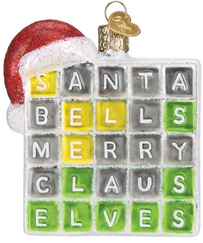 Old World Christmas Merry Words Glass Blown Ornament for Christmas Tree