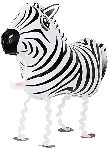 Airwalker Folienballons * Laufende Tiere * als Deko für Geburtstag und Party | 34-115cm groß | Walking Animals Kinder Kindergeburtstag Partydeko Luftballons Ballons, Edition: Zebra