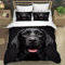 ZXLLO Bettbezüg 135x200 Labrador Retriever 3D Bettwäsche-Sets kuschelig Leicht Mikrofaser 3 Teilig Schwarzer Hund Bettwäsche versteckter Reißverschluss mit 2 Kissenbezug 80x80cm für Jungen Mädchen