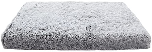 MISSMAO Hundebett für Kleine, Mittelgroße und Große Hunde - Hundekissen flauschig Hundematte waschbar Hundesofa mit Rutschfester Unterseite,Grau Weiß,S(40x30x5cm)
