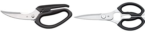 WMF Geflügelschere mit integriertem Knochenbrecher 23 cm & Küchenschere 23 cm, Haushaltsschere, Schere Küche, Cromargan Edelstahl, Kunststoffgriff, Universal-Schere mit Flaschenöffner und Dosenheber