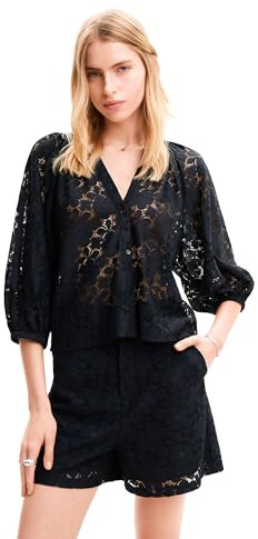 Desigual Women's BLUS_Dharma Blouse, Black, S