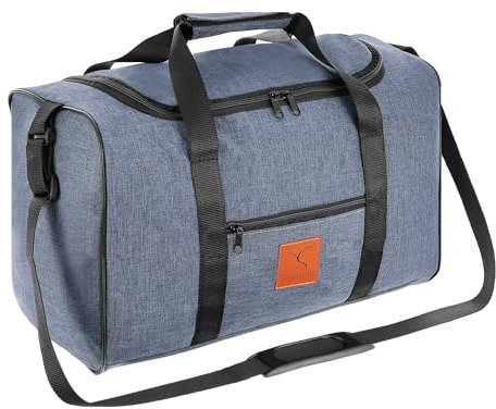 Granori Handgepäck Reisetasche 40x30x25 cm ET2 - Leichte Flugzeug Bord-/ Kabinengepäck Tasche 30 l für Damen und Herren | Max. Maße Flug Gepäck Kabinentasche mit Schultergurt für Eurowings (Blau)