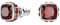 Swarovski Birthstone Ohrstecker Januar, Rote und Rhodinierte Ohrringe mit Strahlenden Swarovski Kristallen
