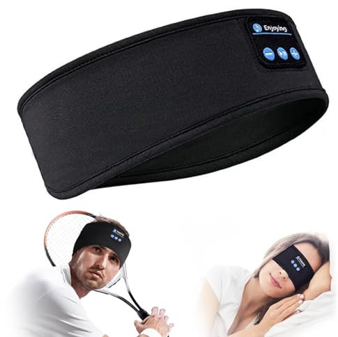 Sleep Headphone Headband, Wireless V5.0 Bluetooth Music Headband Man Women, Ultra-thin Stereo Speaker, Super Stretchy Soft, Breathable, Suitable for Yoga, Sleeping, Travel, Running, Meditating (black)