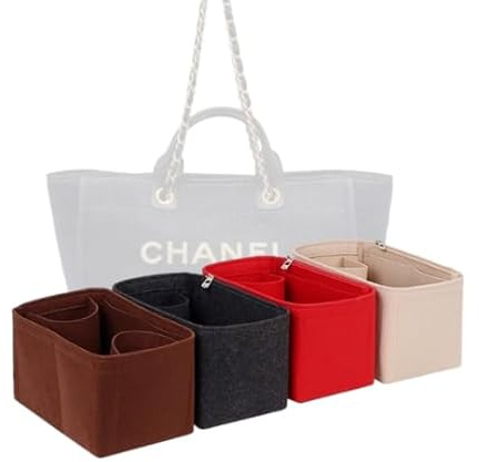 LinerLink Taschen-Organizer für Chanel Deauville mittelgroße Tasche (39 x 30 x 22 cm (L x H x T) (Schwarz, Stil C)