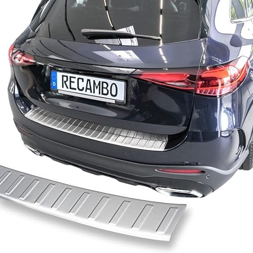 RECAMBO Ladekantenschutz Edelstahl matt gebürstet mit Textur - kompatibel für Mercedes GLC - X254 - BJ ab 2022 - Styling und Schutz für die Stoßstange