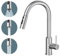Warmiehomy Kitchen Tap 3 Way Kitchen Taps Mixer with Pull Out Spray,High Arc 360° Swivel Single Handle 1 Hole Pull Down Sink Taps Stainless Steel,Brushed Nickel