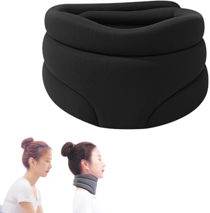 Snooze - Schlafhilfe Nackenstütze, Nackenstütze Gegen Schnarchen, Sleep Good Nackenkissen, Neck Support, Neuleben Nackenstütze für Frauen Männer (Schwarz)