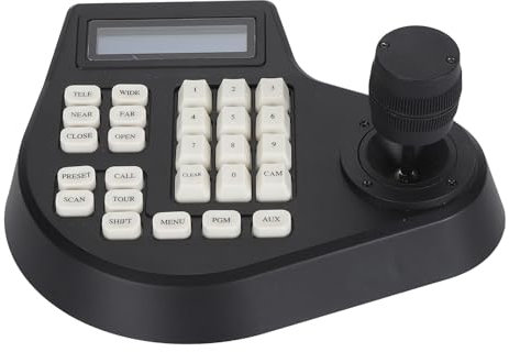 PTZ-Kamera-Controller, RS485-Bus-Dual-Protokoll-Joystick, Steuerung der Dome-Kamerakopffahrt, Speicherfunktion, 100–240 V, Kompatibel mit D, P, AD (EU-Stecker)