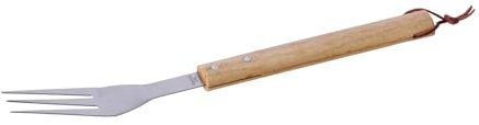 Forchetta forchettone per barbecue in acciaio con manico in legno - cm. 38,5