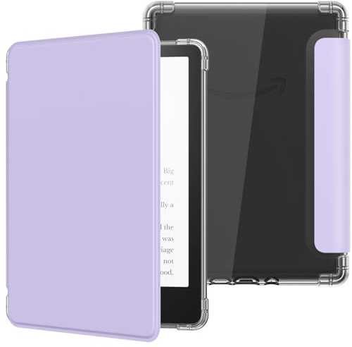 MoKo Case for 6 Kindle Basic 11th Generation (2024/2022), Taro Purple | Ultra Clear Soft Flexible Transparent TPU Back Cover with Auto Wake/Sleep for Kindle 11th Generation 2024