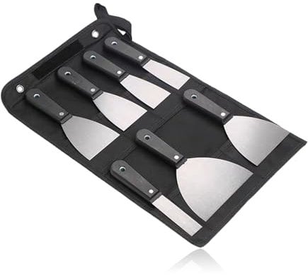 Wallpaper Scrapers and Filling Knives Set with Storage Bag,7 Pcs Stainless Steel Paint Scraper Tool,Drywall Scraper Spackle Taping Knife for Spreading Drywall Spackle Mud,Taping,Repairing Wall