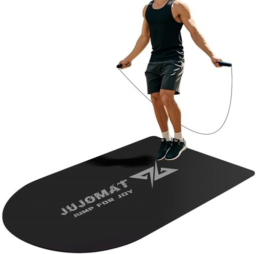 Tapete de cuerda de saltar para interiores y exteriores, grande, 139 x 88 cm, antideslizante, tapete de ejercicio de fitness, tapete de cuerda de saltar de alta densidad de 6 mm, adecuado para suelos