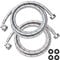puxyblue 6FT Stainless Steel Washer Hoses with 90 Degree Elbows Premium Stainless Steel Burst Proof Red and Blue Hot & Cold Water Connection Inlet Washer Supply Lines（2 Pack）