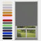 Blackout Roller Blind Charcoal Grey 120cm 210cm Drop