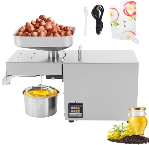 OUBUBY 610W pressa olio in acciaio inox automatico a freddo e caldo olio macchina frantoio estrazione olio espellente elettrico estrattore mais cocco 0-30℃ olio pressa tasso di estrazione dell'olio