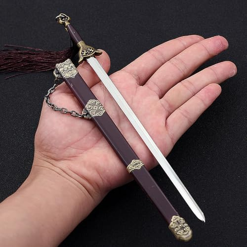 nyyuqi 1/6 8.66'' China Tai Chi Sword Taichi Blade with Belt Strap Scabbard for 12'' Action Figure Custom