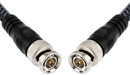 Thzzhnno Cable Coaxial BNC Macho 75ohm RG-6/U de 10 Metros, BNC Cable de Video de Baja Pérdida de Doble Blindaje Para Analizador de Antena, Radio CB, Cámara CCTV de Seguridad, DVR.