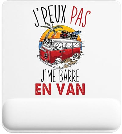 Planetee Tapis de Souris Van | Accessoire Bureau Ergonomique - Idéal pour Anniversaire, Collègue, Secret Santa Noël, Fête des Pères et Fête des Mères