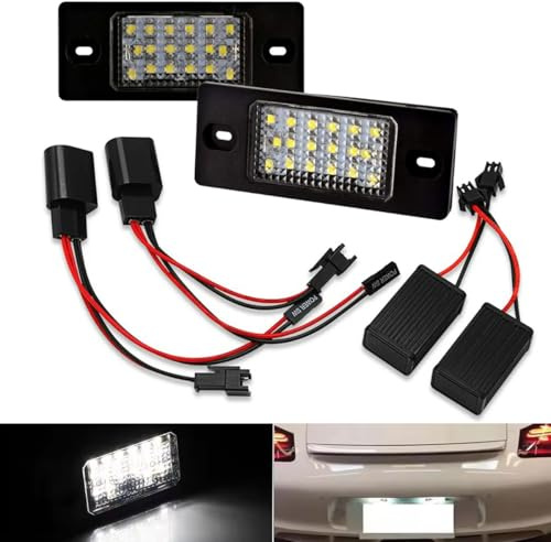 2x LED Kennzeichenleuchte CAN-BUS fehlerfrei 6500K Compatible For Porsche | Kennzeichenbeleuchtung LED Compatible For Porsche Cayenne 955 957 02-10 VW Golf 5 Touareg MK1 Tiguan 07-15 Passat B5.5