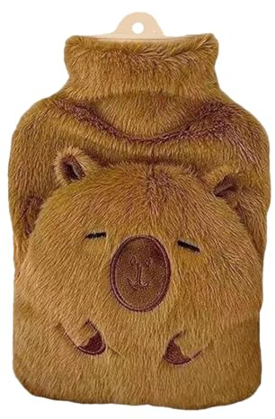 Wärmflasche Capybara Form Mit Langanhaltender Wärmespeicherung Und 1000 ml | Heißwasser Flasche Für Nacken Rücken Schule Schulter Camping Beine Reisen Hände Männer