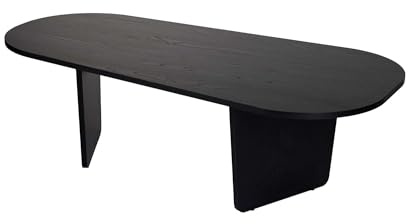 Hanah Home Stilvoller schwarzer Couchtisch, 130 x 65 x 40 cm | 100% melaminbeschichtete Spanplatte, 18 mm dick | perfekt für Moderne Wohnzimmer & gemütliche Räume